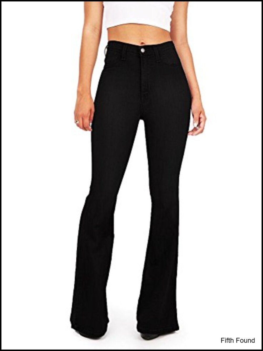 Women's Juniors Bell Bottom High Waist Fitted Stretchy Denim Jeans Flare